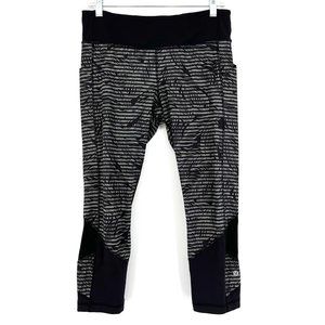 Lululemon Size 8 Pace Rival Crop Leggings Luxtreme Stripe Play Slate Black Grey